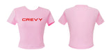 ロゴクロップスパンショートスリーブTシャツ/crevy logo crop spandex short sleeve tee (light pink)