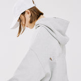 オーバーフィットレタリングパーカー/OVERFIT LETTERING HOODIE-MELANGE GREY