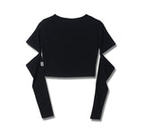 ウォーマーブラックホールクロップTシャツ / TOP(9136) Warmer Black Hole Crop Tee