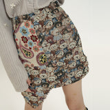 ジャガードスカート/Jacquard Skirt [Beige_Bear+Flower]