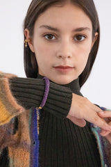 ニッティングウィズドロップチェーンバングルブレスレット/Knitting with drop chain bangle bracelet (Gold)