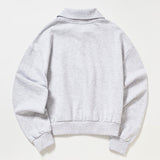 スモールロゴハーフジップアップスウェットシャツ / SMALL LOGO HALF ZIPUP SWEATSHIRT_WHITE MELANGE