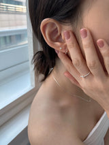 [92.5silver] line heart one-touch earrings (mini)
