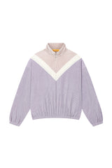 0 3 pleats velvet zip-up top - VIOLET (4642322645110)