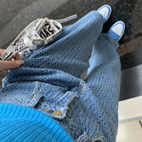 ブロックデニムパンツ / Block Medium Blue Denim