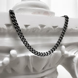 ブラック ライン チェーン ネックレス / [BLESSEDBULLET]black line  chain necklace_blacksilver_11mm/8mm/6mm