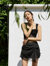 Fairy layered skirt (Black) (6570442326134)