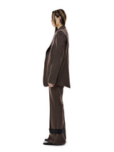 LEATHER STRAP TAILORED PANTS (BROWN) (6654710022262)