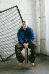 NYLON COLLAR WINDBRAKER - BLUE
