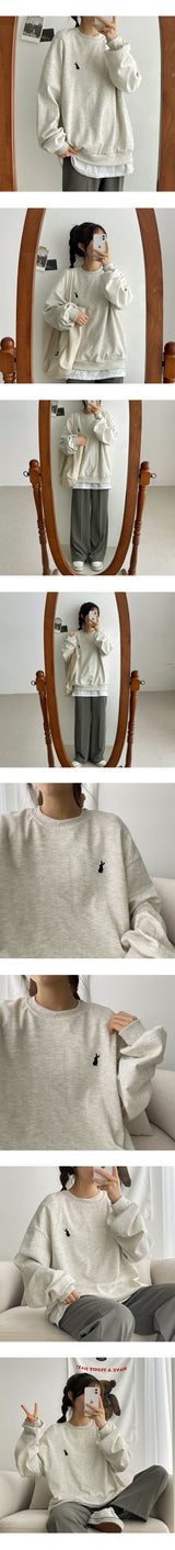 刺繍ラビットスウェットシャツ / Embroidered rabbit sweatshirt