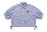 ウーマンズバルーンストライプシャツ / WOMANS BALLOON STRIPE SHIRT_BLUE