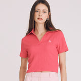 Vネックオープンカラートップ / VNECK OPEN COLLAR TOP (PINK)