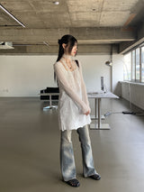 モルディサマーシースルークーリング長袖カーディガン / Moldy summer see-through cooling long-sleeved cardigan