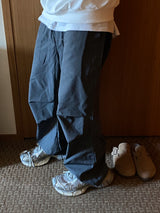 Rap string pintuck nylon pants 2C