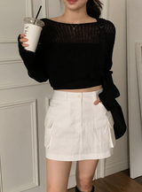 HP Cotton Loose Crop Knit (5color)