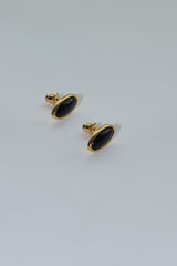 Oval onyx earrings