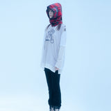 ピストルチェックバラクラバ/1 5 pistol check balaclava - RED