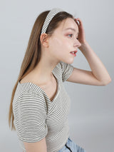 モダンストライプヘアバンド / Modern Stripe HairBand Ivory