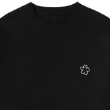 [UNISEX]Black odd flower embroidery sweatshirt