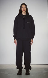  HAIF-ZIP HOODIE (LONG)_NAVY