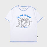 マルチーズエンディングポーズハーフスリーブTシャツ / Maltese ending pose half sleeve tshirts