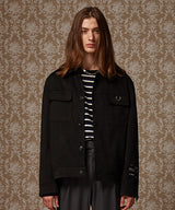 Suede wide pocket jacket - Black (4622119239798)