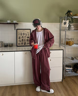 ニットピグメントフードジップアップ / Kint pigment hood zip-up (3 color)
