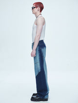 ハイパー ブラッシュ ウォッシング ワイド デニムパンツ / Hyper Brush Washing Wide Denim Pants Blue