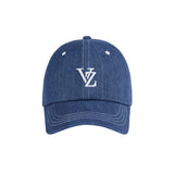 [VARZAR] 3D Monogram Stitch Over Fit Ball Cap BlueDenim