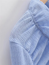 Frill shirring strap blouse