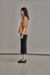 オーバーサイズロゴ刺繍Tシャツ/OVERSIZED LOGO EMBROIDERED T-SHIRT_ORANGE