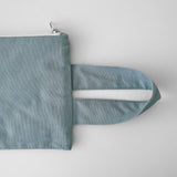  Oxford simple line strap pouch - skyblue gray