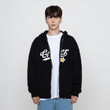 [UNISEX] ビッグベースボールロゴフラワーフードジップアップ