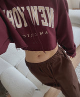 ニューヨーククロップフーデッドTシャツ / New York Crop Hooded T-shirt (2color)