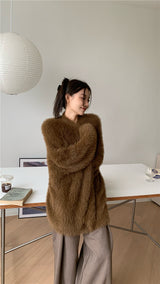 アンゴラカーディガン / brown angora cardigan