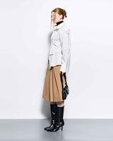 DOZI - Pinched Midi Skirt _ Beige