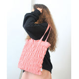 Wave smocking bag Ⅱ (pink) (6657235484790)