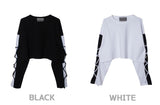 ストリングロングスリーブクロップTシャツ  /(9069) X-String Long Sleeve Crop Tee