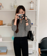 Wool Basic Round Crop Cardigan (7color)