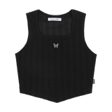 [NF] PUFFY SQUAR NECK SLEEVELESS (BLACK)_F23QB252