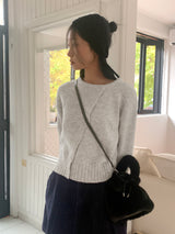 Lotu Fur Ribbon String Fur Tote Cross Shoulder Bag