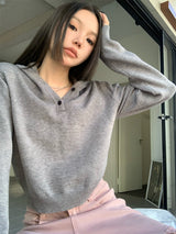 ハリフーデッドクロップニット