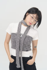 KNIT TUBE TOP MUFFLER (MELANGE GRAY)