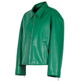 SINGLE LEATHER JACKET GREEN
