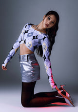 CHROME ARGYLE CROP TOP (BLUE) (6699120459894)