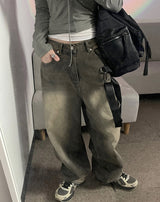 ビンテージダーティーウォッシュドデニムワイドパンツ / Vintage dirty washed denim wide pants