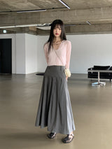 フィッションツーウェイプリーツロングスカート / Fiction two-way pleated long skirt