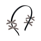 ベルベットミニリボンヘアバンド　ココア