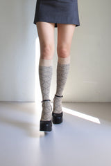 shiny pattern knee socks