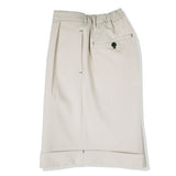 STITCH WIDE TURN UP HALF PANTS BEIGE (6554120093814)